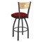 Holland Bar Stool Co 25" Swivel Counter Stool, Pewter Finish, Nat Back, Graph Ruby Seat 83025PWNatMplB016 - alternate 4